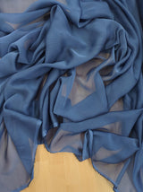 Two Tone Chiffon Polyester Fabric - Steel Blue, Sheer Lightweight, 58/59" Width (1 Yard)
