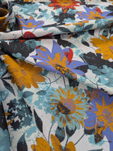 Matte Jacquard With Flowers Polyester Jacquard Fabric - Floral Pattern, Matte Finish, 58/59" Width (1 Yard)