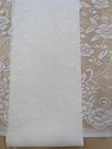 Floral Off White Lace Polyester/Nylon Fabric - Off White, Floral Pattern, 56/57" Width (1 Yard)