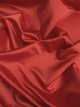 Peau De Soie Dull Satin Polyester Fabric - Red, 58/59" Width (1 Yard)