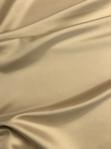 Peau De Soie Dull Satin Polyester Fabric - Champagne, Matte Finish, 58/59" Width (1 Yard)