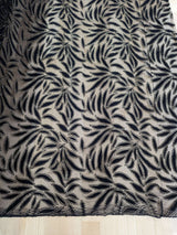 Black Velvet Flocking Lace Polyester Lace Fabric - Glitter Accent, Stretch Mesh, 59/60" Width (1 Yard)