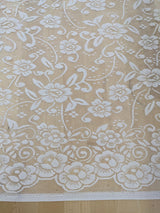 Floral Off White Lace Polyester/Nylon Fabric - Off White, Floral Pattern, 56/57" Width (1 Yard)
