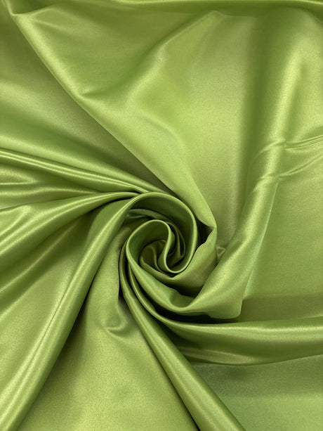 Peau De Soie Dull Satin Polyester Fabric - Avocado Green, 58/59" Width (1 Yard)