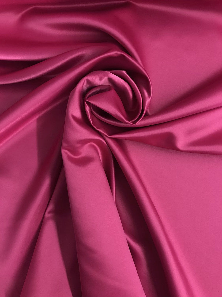 Peau De Soie Dull Satin Polyester Fabric - Fuchsia Matte Finish, 58/59" Width (1 Yard)