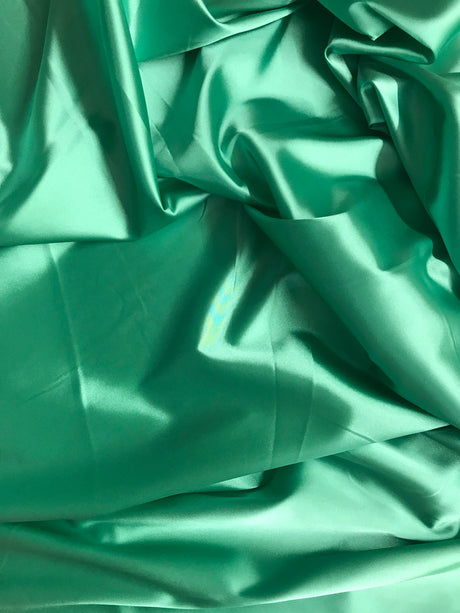 Stretch Charmeuse Polyester Spandex Fabric - Jade Green, 58/59" Width (1 Yard)