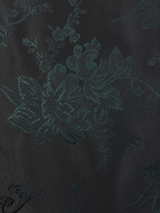 Flower Brocade Polyester Fabric - Black/Hunter Green Floral Jacquard, 58/59" Width (1 Yard)