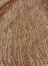 Glitter Lace Polyester Fabric - Sparkly Sheer Mesh, 59/60" Width (1 Yard)