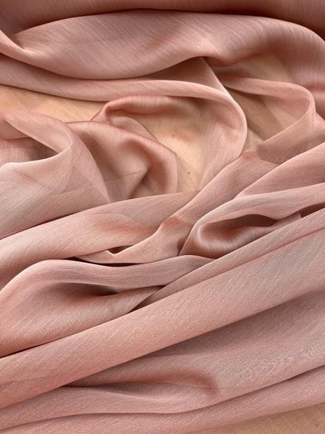 Two Tone Polyester Chiffon Fabric - Rose Tan, 58/59" Width (1 Yard)