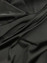 Stretch Charmeuse Polyester Spandex Fabric - Black, 58/59" Width, Two-Way Stretch (1 Yard)