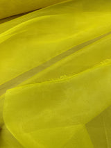 Crystal Organza Polyester Fabric - Bright Yellow, 58/59" Width (1 Yard)