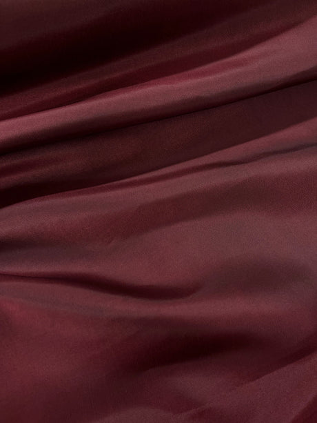 Burgundy Taffeta Polyester Fabric - Burgundy Solid, 58/59" Width (1 Yard)