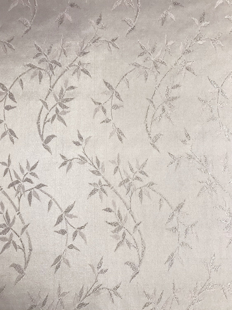 Ice Pink Metallic Vine Polyester Brocade Fabric - Ice Pink, Metallic Silver Vine Pattern, 58/59" Width (1 Yard)