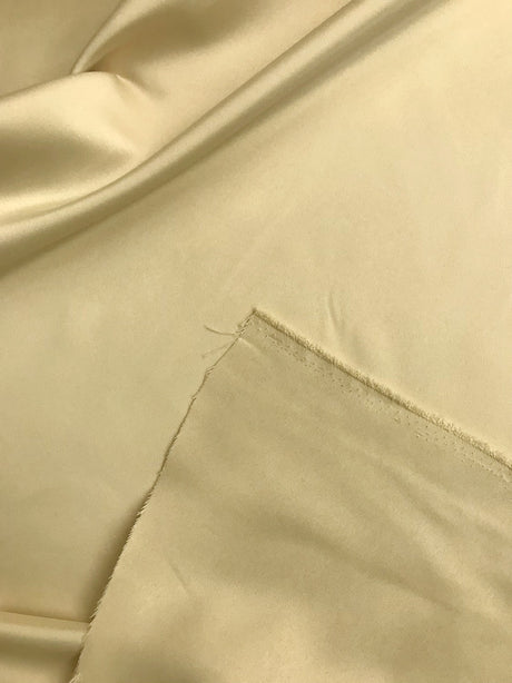 Dull Satin Peau De Soie Polyester Fabric - Light Champagne, 58/59" Width (1 Yard)