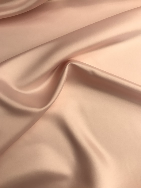 Peau De Soie Polyester Dull Satin Fabric - Blush Pink, 58/59" Width, Medium Weight (1 Yard)