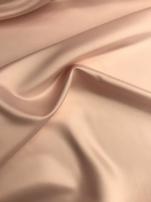 Peau De Soie Polyester Dull Satin Fabric - Blush Pink, 58/59" Width, Medium Weight (1 Yard)
