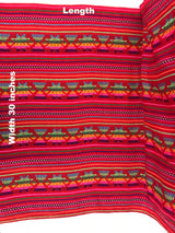 Ramo Naranja Acrylic Fabric - Orange Multicolor Design, Horizontal Pattern, 30" Width (1 Yard)