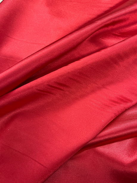 Stretch Charmeuse Polyester Spandex Fabric - Red, 58/59" Width (1 Yard)