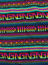 Maíz Acrylic Fabric - Black Multicolor Design, Horizontal Pattern, 30" Width (1 Yard)