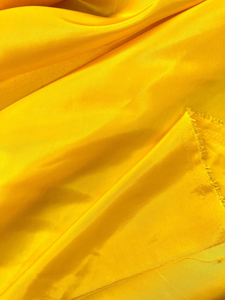 Mango Yellow Polyester Taffeta Fabric - Solid, 58/59" Width (1 Yard)