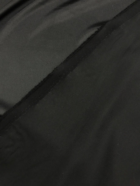 Stretch Charmeuse Polyester Spandex Fabric - Black, 58/59" Width, Two-Way Stretch (1 Yard)