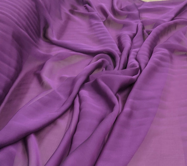 Two Tone Chiffon Polyester Fabric - Orchid Purple, Sheer Lightweight Drape, 58/59" Width (1 Yard)