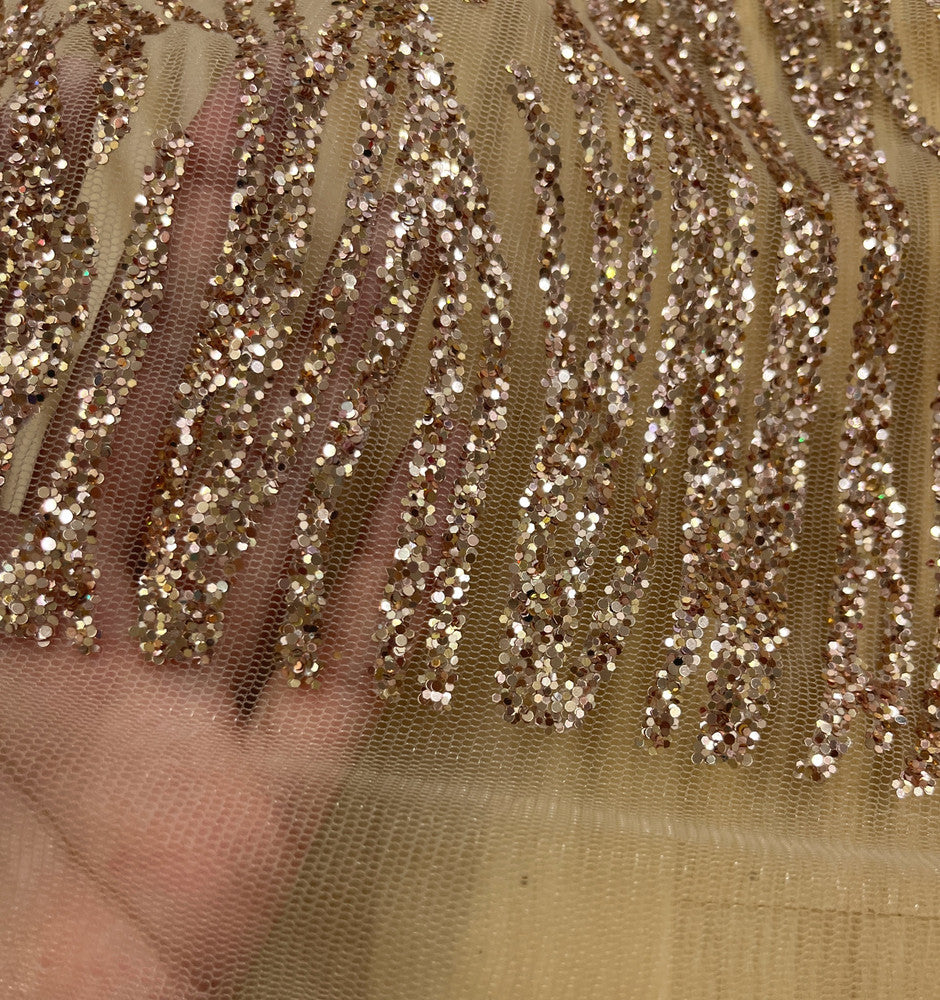 Glitter Lace Polyester Fabric - Sparkly Sheer Mesh, 59/60" Width (1 Yard)