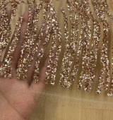 Glitter Lace Polyester Fabric - Sparkly Sheer Mesh, 59/60" Width (1 Yard)