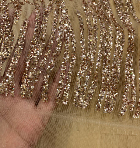 Glitter Lace Polyester Fabric - Sparkly Sheer Mesh, 59/60" Width (1 Yard)