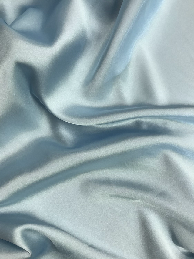 Baby Blue Charmeuse Polyester Fabric - Baby Blue, 58/59" Width (1 Yard)