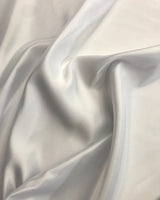 Dull Satin (Peau De Soie) Polyester Fabric - White, 58-59" Width (1 Yard)