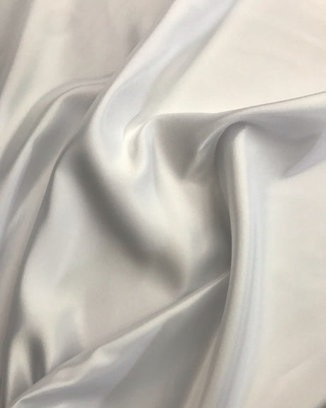 Dull Satin (Peau De Soie) Polyester Fabric - White, 58-59" Width (1 Yard)