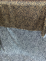 Printed Charmeuse Animal Print 100% Polyester Fabric - Light Brown/Tan Animal Print, 58/59" Width (1 Yard)
