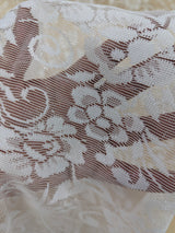 Floral Off White Lace Polyester/Nylon Fabric - Off White, Floral Pattern, 56/57" Width (1 Yard)