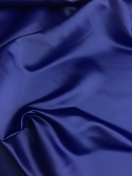 Peau De Soie Dull Satin Polyester Fabric - Dark Royal Blue, 58/59" Width (1 Yard)