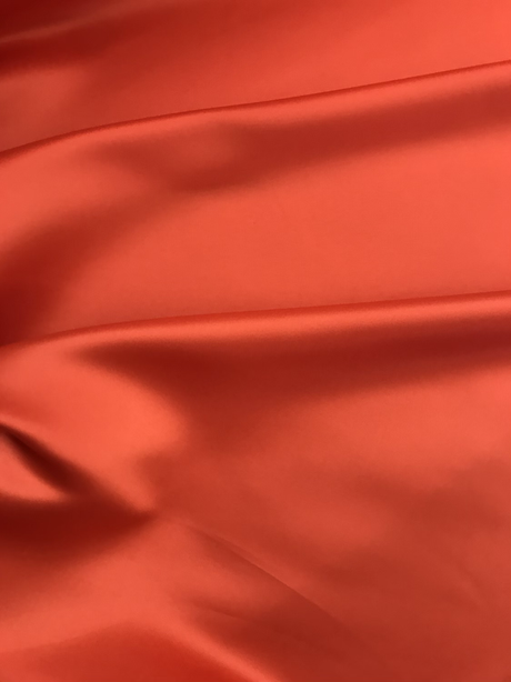 Peau De Soie Dull Satin Polyester Fabric - Burnt Orange, 58/59" Width (1 Yard)
