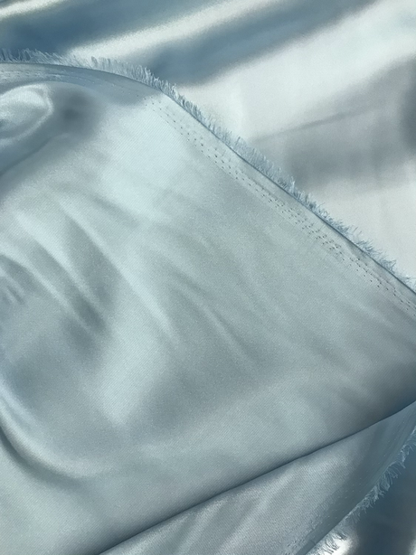 Baby Blue Charmeuse Polyester Fabric - Baby Blue, 58/59" Width (1 Yard)
