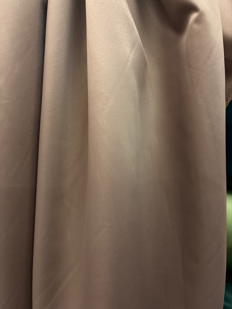 Peau De Soie Dull Satin Polyester Fabric - Latte, Matte Finish, 58/59" Width (1 Yard)