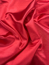 Stretch Charmeuse Polyester Spandex Fabric - Red, 58/59" Width (1 Yard)