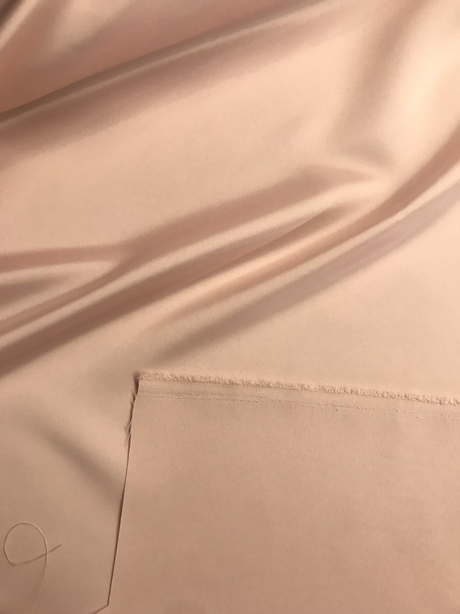 Peau De Soie Polyester Dull Satin Fabric - Blush Pink, 58/59" Width, Medium Weight (1 Yard)