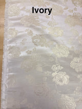 Flower Jacquard Brocade Polyester Fabric - Floral Pattern, 58/59" Width, 5 Colors (1 Yard)