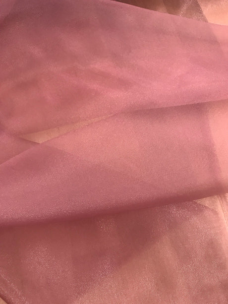 Crystal Organza Polyester Fabric - Dusty Rose, 58/59" Width (1 Yard)