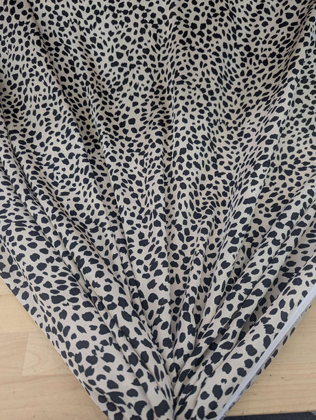 Printed Charmeuse Animal Print 100% Polyester Fabric - Light Brown/Tan Animal Print, 58/59" Width (1 Yard)