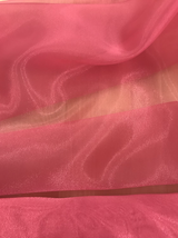 Crystal Organza Polyester Fabric - Pink Coral, Sheer With Subtle Shine, 58/59" Width (1 Yard)