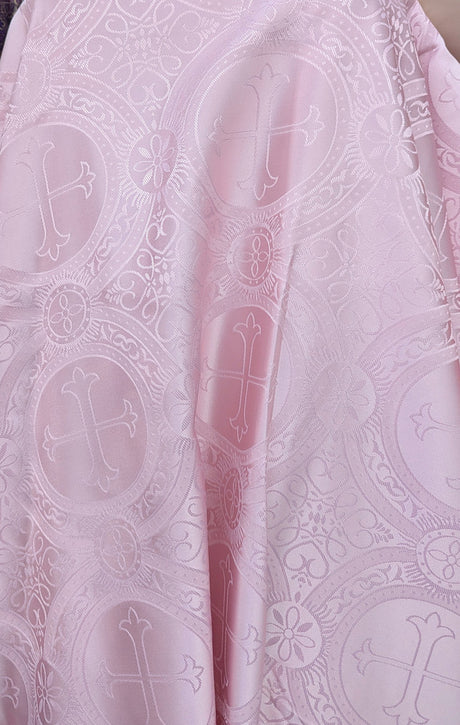 Church Cross Brocade Polyester Fabric - Matte Finish, Cross Pattern, 58/59" Width, 5 Colors (1 Yard)