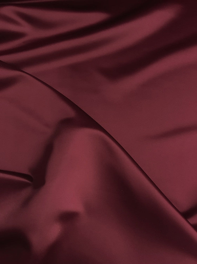 Peau De Soie Dull Satin Polyester Fabric - Burgundy, 58-59" Width (1 Yard)