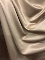 Peau De Soie Dull Satin Polyester Fabric - Latte, Matte Finish, 58/59" Width (1 Yard)