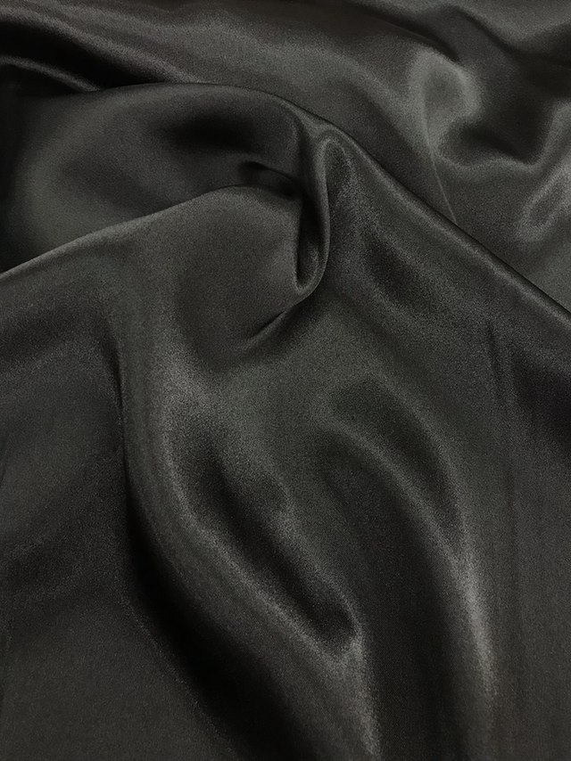 Charmeuse Polyester Fabric - Black, 58/59" Width (1 Yard)
