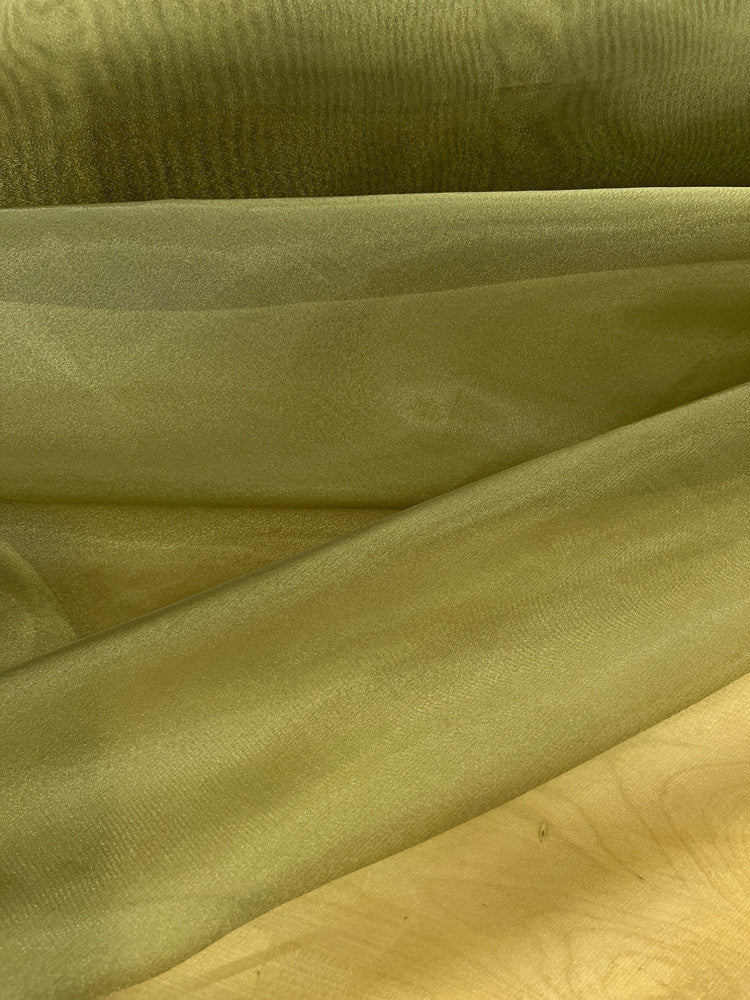 Crystal Organza Polyester Fabric - Olive Green, 58/59" Width (1 Yard)