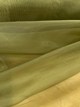 Crystal Organza Polyester Fabric - Olive Green, 58/59" Width (1 Yard)